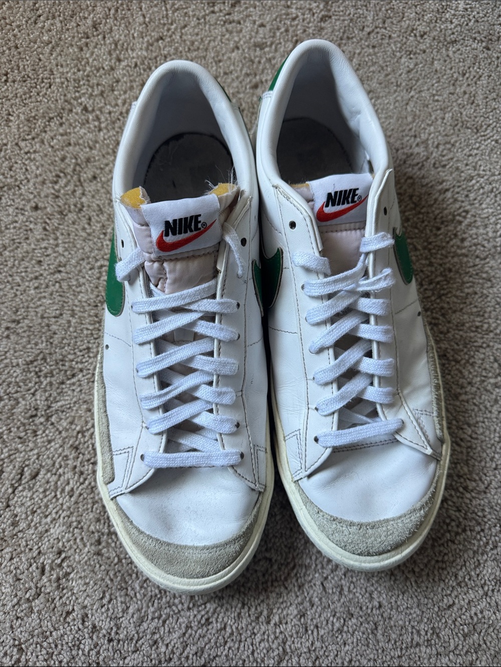 Nike Blazer Low ‘77 ‘Pine Green’ with Green Swoosh and Red Tongue Logo